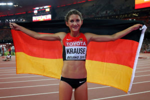 Bei den Weltmeisterschaften in Peking schaffte Gesa Felicitas Krause mit ihrer Bronzemedaille für das herausragende Ergebnis der deutschen Läufer. © Getty Images for IAAF / Alexander Hassenstein