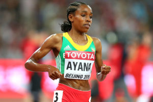 Trotz ihrer Unerfahrenheit über die 10.000m ist 5.000m-Weltmeisterin Almaz Ayana die Läuferin, die es zu schlagen gibt. © Getty Images for IAAF / Alexander Hassenstein